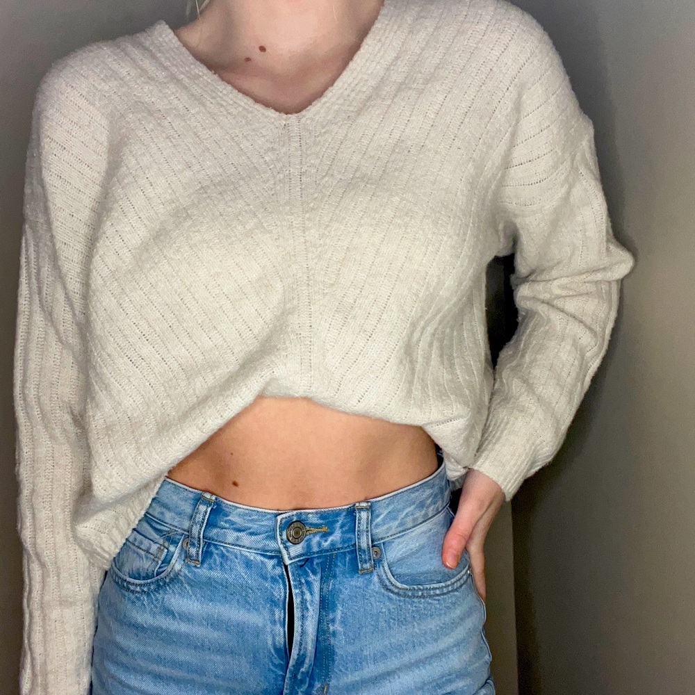 Tan Cropped Sweater